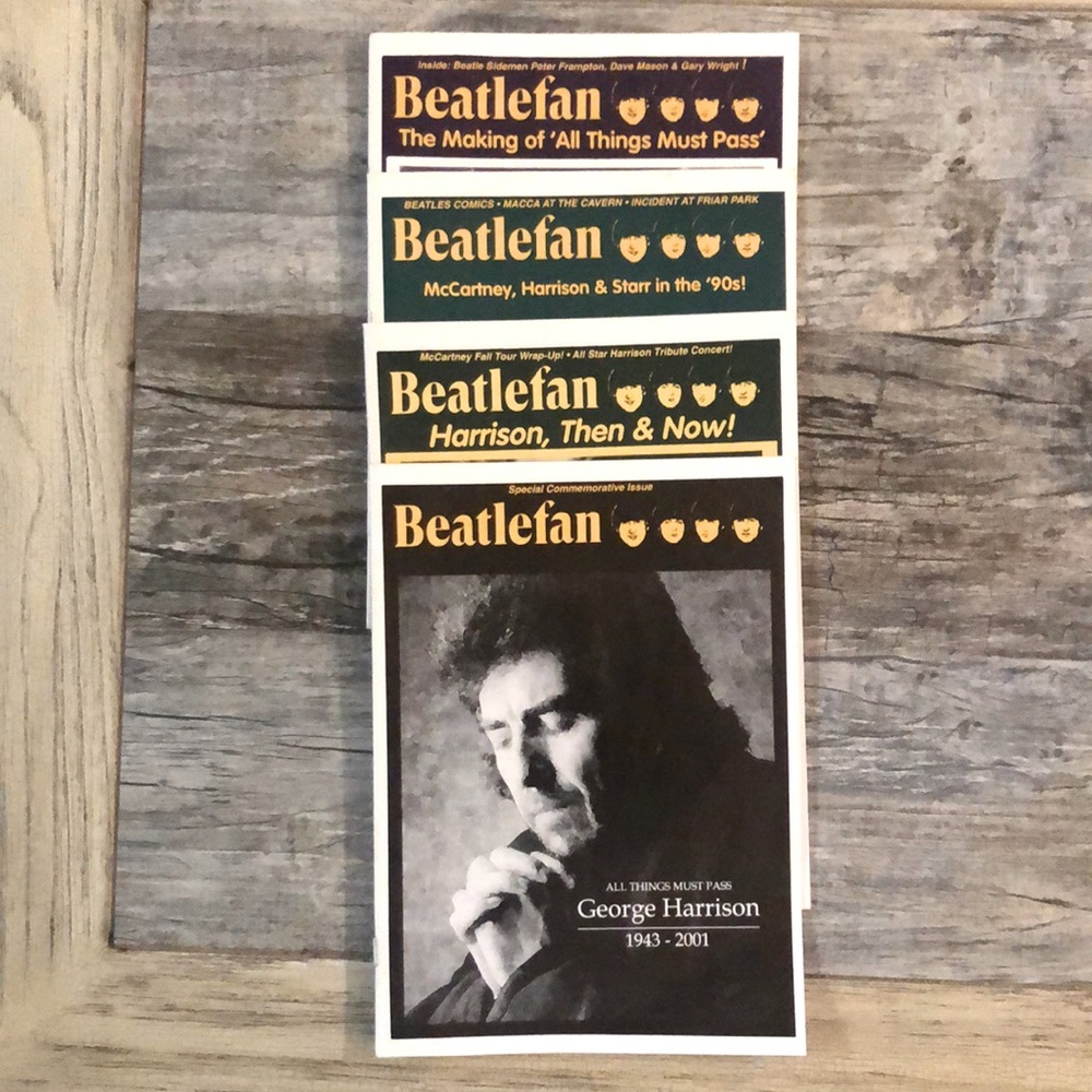 Collection of 4 Beatlefan Magazines featuring George Harrison